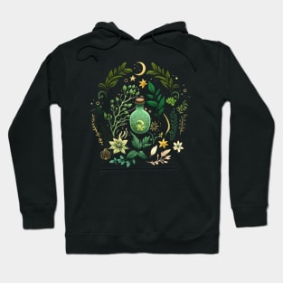 Green Witch Witchcraft Herbology Moon Garden Potion Hoodie